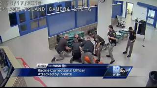 Surveillance video shows Racine County Corrections officer being attacked [upl. by Odilia]