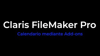 Claris FileMaker 19  Calendario  Add ons [upl. by Prochora749]