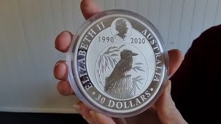 UP CLOSE Perth Mint 2020 Kookaburra 1kg Silver Coin [upl. by Johannessen161]