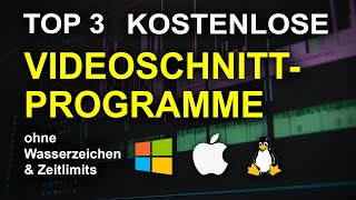 Die 3 besten KOSTENLOSEN Videoschnittprogramme [upl. by Ahsrat]