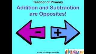 Addition and Subtraction are Opposites  Teaching Resource [upl. by Wallack505]