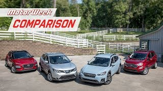 Comparison Test Hyundai Kona Nissan Rogue Sport Subaru Crosstrek and Ford Ecosport [upl. by Nepets]