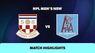 NPL Mens NSW Round 25 Highlights – Sydney United 58 v APIA Leichhardt FC [upl. by Nilad]