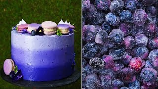 2 hacks one amazing ombre blueberry cake  Easy Homemade Cake Decoration Ideas by So Yummy [upl. by Alister]