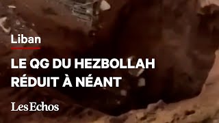 Les images impressionnantes du QG du Hezbollah après la frappe israélienne qui a tué Nasrallah [upl. by Leuqim]