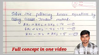 Gauss Jordan method  How to solve gauss Jordan elimination method engineering mathematics Bsc [upl. by Lopes]