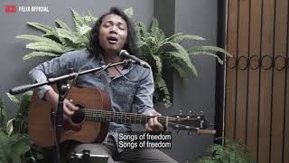 REDEMPTION SONG BOB MARLEY  LIRIK  FELIX IRWAN COVER [upl. by Lidda]