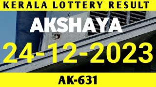 Kerala Lottery Result 24122023 Akshaya Ak631 [upl. by Nicol595]