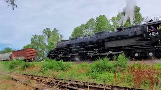 UP Big Boy 4014 helps a stalled freight train in Blair Ne [upl. by Ligriv]