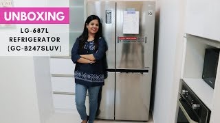 Unboxing of LG  687 L Refrigerator  Features and Warranty [upl. by Ennalorac]