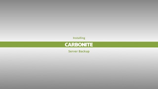 Installing Carbonite Safe Server Backup [upl. by Ymmat]