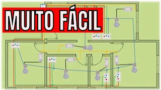 COMO FAZER A INSTALAÇÃO ELÉTRICA SIMPLES DE UMA CASA [upl. by Ennayhc]