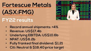 FMG shares slide on FY22 results decline  Fortescue Metals ASXFMG [upl. by Zielsdorf]