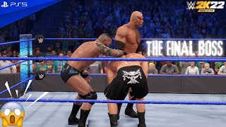 The Final Boss quotThe Rock vs Randy Orton vs Brock Lesnar  WWE 2K22 [upl. by Acinom]