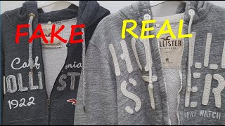 Hollister zipped hoodie real vs fake review How to spot counterfeit hollister windbraker [upl. by Eceirtal]