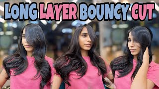 LONG LAYER BOUNCY CUT  PSQUARESALON haircut bouncy psquare [upl. by Crabb348]