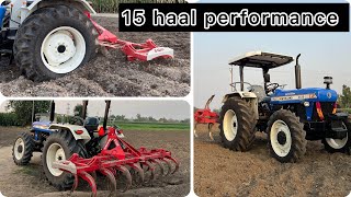 New Holland 3630 SE 4x4 Performance on 15 cultivator  ਨਵਾਂ 3630🎉 ਪਹਿਲੇ ਦਿਨ ਹੀ ਜੋੜ ਲਿਆ 15 ਹੱਲਾ ਤੇ🔥 [upl. by Norrat]