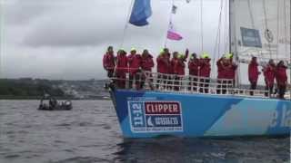 The Clipper Round the World Yacht Race fleet leaves DerryLondonderry to a spectacular farewell [upl. by Lehcyar597]