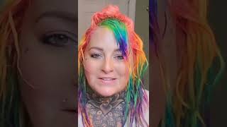 Hairdresser Reacts To Rainbow Hair Color That Also Glow 🤯 [upl. by Otrebire]