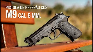 Review Completo Pistola de Pressão CO2 M9 Cal 60 mm [upl. by Ayital]