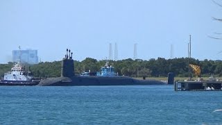 British Submarine HMS Vengeance Docks at Port Canaveral Florida [upl. by Nnav779]