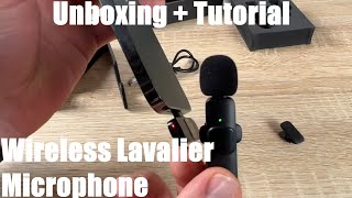 Wireless Lavalier Microphone for iPhone Lapel Microphone Wireless Microphone Unboxing amp instructions [upl. by Sparks]