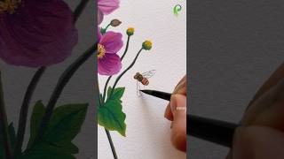 Easiest Flower Painting Tutorial 😱 shorts [upl. by Ynaitirb500]