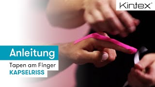 Tapen am Finger Kapselriss  Kintex® Anleitung zum Kinesiologie Tapen [upl. by Mannes557]