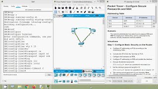 1646 Packet Tracer  Configure Secure Passwords and SSH [upl. by Eyllib]