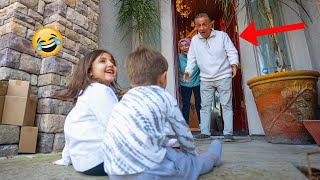 Leaving my kids on their Grandparents Doorstep Prank🤣❤️ [upl. by Nikolos]