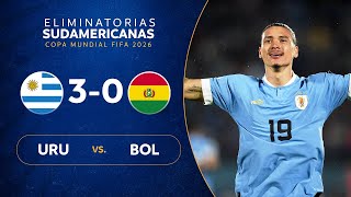 URUGUAY vs BOLIVIA 30  RESUMEN  ELIMINATORIAS SUDAMERICANAS  FECHA 6 [upl. by Reilly871]