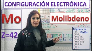 CONFIGURACIÓN ELECTRÓNICA MOLIBDENO Z42 ⚛DIAGRAMA DE ORBITALES ⚛DIBUJO DEL ÁTOMO DE MOLIBDENO [upl. by Halilak]