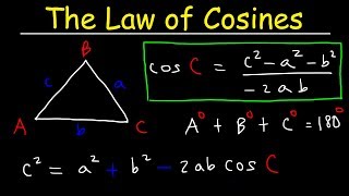 Law of Cosines Finding Angles amp Sides SSS amp SAS Triangles  Trigonometry [upl. by Camille]