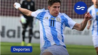 📢 Con goles de Giuliano Simeone la selección argentina sub 23 venció por 2 a 0 a su par de Paraguay [upl. by Eiralc756]