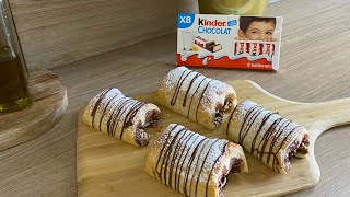 Pain au chocolat kinder  recette express et inratable [upl. by Ertsevlis]