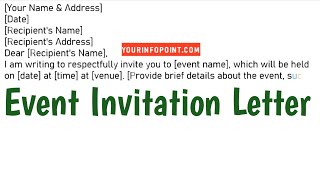 Event Invitation Letter Invitation Letter Format [upl. by Ramirol]