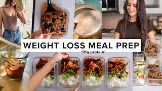 1 hour weight loss meal prep  91g protein per day  super easy pt 2 [upl. by Leirvag189]