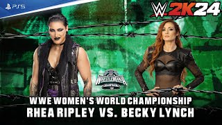 WWE 2K24  Rhea Ripley vs Becky Lynch  Extreme Rules Match For WWE Womens World Championship [upl. by Arikahc93]