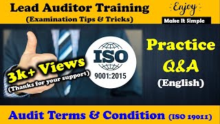 ISO Lead Auditor Course amp Exam Tips  Audit Terms amp Condition QampA English 2marks Questions [upl. by Olenolin]