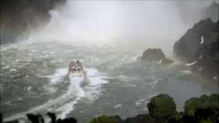 Extreme boat trip inside Iguazu Falls Cataratas de Iguaçu in HD [upl. by Stenger234]