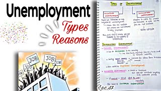 UnemploymentTypes amp Reasons  Indian Economy  Handwritten notes  Lec47  An Aspirant [upl. by Xanthus]