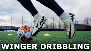 WINGER Dribbling Training  5 Winger Dribbling Drills For Footballers [upl. by Saxela]