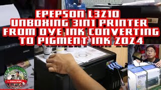 Epson L3210 Unboxing 3in1 printer from dye ink Converting to pigment ink 2024 [upl. by Sllew]