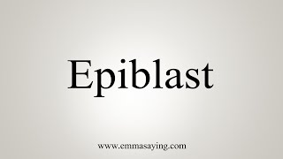 How To Say Epiblast [upl. by Bree382]