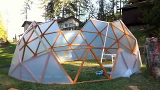 3V Geodesic Dome Greenhouse Geodome Polydome Hubless Sqft gardening [upl. by Adnawt]