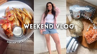 WEEKEND VLOG Cook with us eat piercings Goodwill amp TJ Maxx Hauls [upl. by Doownil]