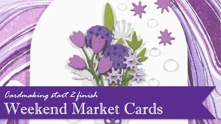 Cardmaking with Concord amp 9th Marbled Background amp Weekend Market [upl. by Annayr]