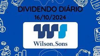 Dividendos do dia 16102024  PORT3  WILSON SONS [upl. by Nillok]