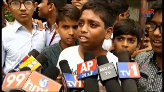 Students And Parents Protest At Dr KKR Gowtham School  Hyderabad  CVR NEWS [upl. by Iahcedrom]