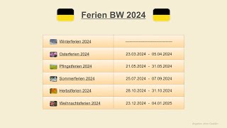 Ferien BW 2024 [upl. by Airemaj]